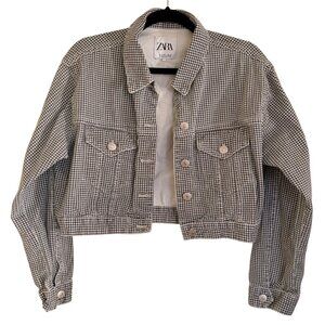 Houndstooth Crop Jacket